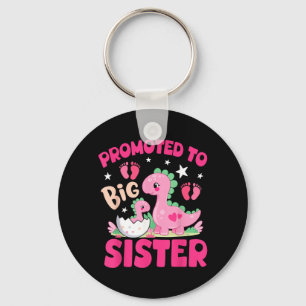 Promoted To Big Sister 2026 Dinosaur T-Rex Girl Key Ring