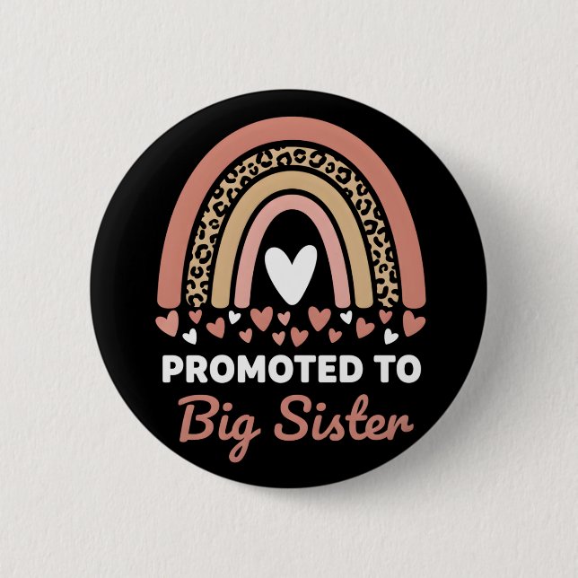 Promoted to Big Sister Adorable 2026 Baby 6 Cm Round Badge (Front)