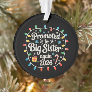 Promoted To Big Sister Again Christmas Lights 2026 Ornament