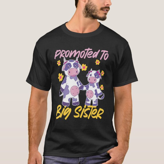 Promoted To Big Sister Cute Cows T-Shirt (Front)