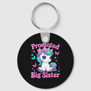 Promoted to big sister cute unicorn older sister key ring