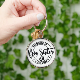 Promoted to big sister est. 2024 key ring