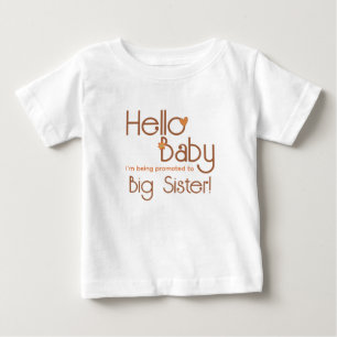 Promoted to Big Sister Hello Baby Retro T-Shirt