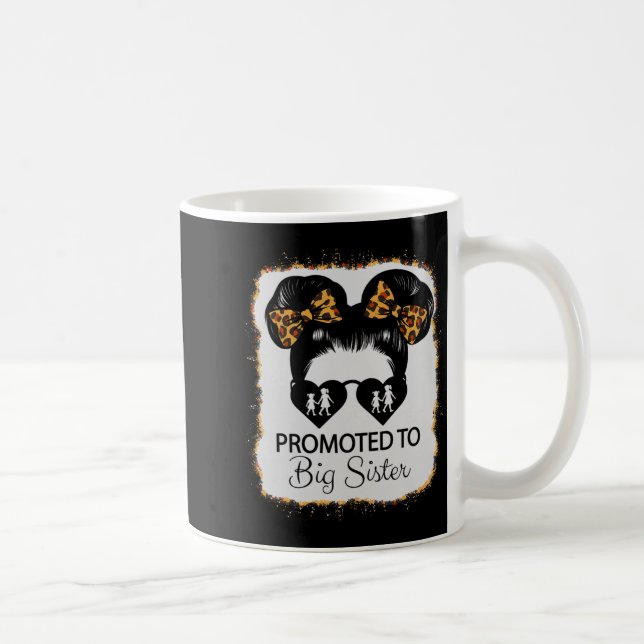 Promoted To Big Sister Leopard Girl Baby Announcem Coffee Mug (Right)