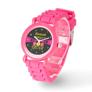 Promoted to big sister name yellow pink watch