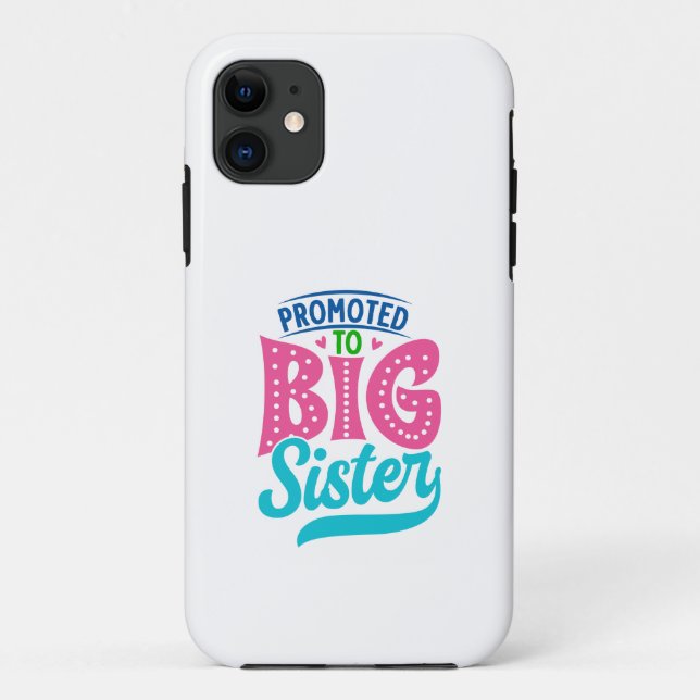 Promoted To Big Sister, New Baby Big Sister Reveal Case-Mate iPhone Case (Back)