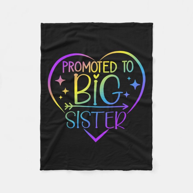 Promoted To Big Sister - New Baby Birth Announceme Fleece Blanket (Front)
