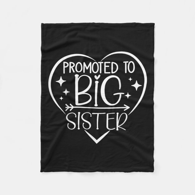 Promoted To Big Sister - New Baby Birth Announceme Fleece Blanket (Front)