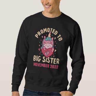 Promoted to Big Sister November 2022 Unicorn Heart Sweatshirt