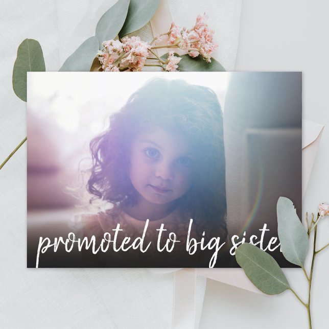 Promoted to Big Sister Photo Baby Announcement (Creator Uploaded)