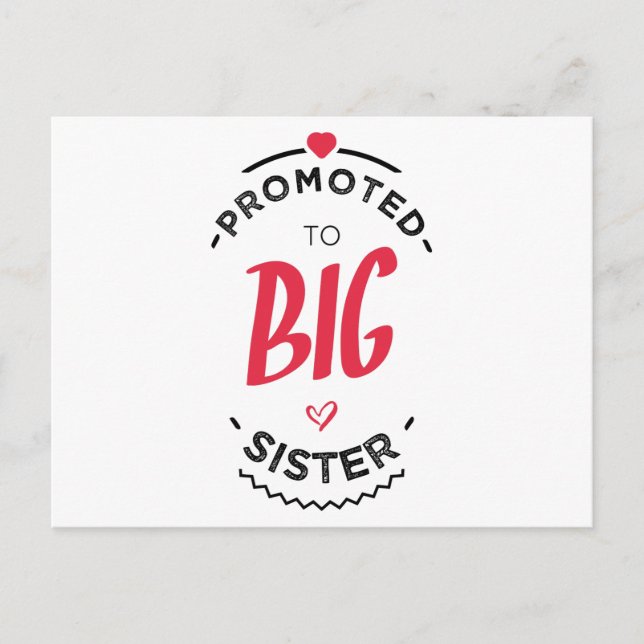 Promoted to big sister postcard (Front)
