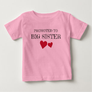 Promoted to Big Sister Red Hearts T-shirt