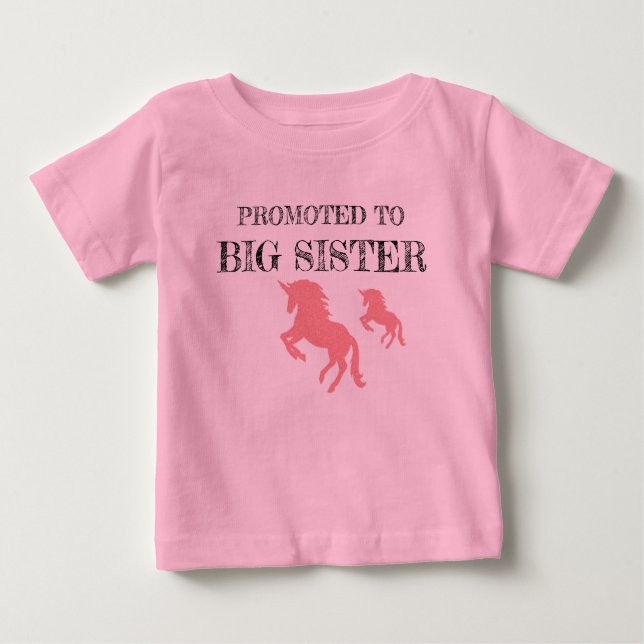 Promoted to Big Sister Unicorn T-shirt (Front)