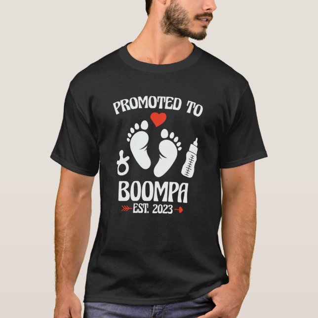 Promoted To Boompa 2023 First Time New Grandpa Pre T-Shirt (Front)