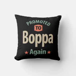 Promoted To Boppa Again   Father Grandfather Gift Cushion