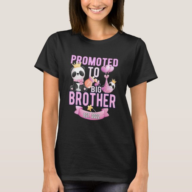 Promoted To Brother 2022  Baby Girl Gender Reveal T-Shirt (Front)
