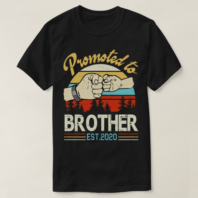 Promoted To Brother Est 2020 Happy Father Parent S T-Shirt (Design Front)