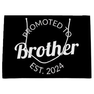 Promoted To Brother Est. 2024 I Large Gift Bag