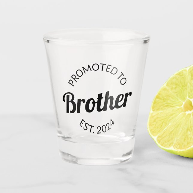 Promoted To Brother Est. 2024 I Shot Glass (Front)