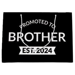 Promoted To Brother Est. 2024 II Large Gift Bag