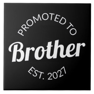 Promoted To Brother Est 2027 Big Brother I Ceramic Tile