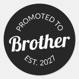 Promoted To Brother Est 2027 Big Brother I Classic Round Sticker