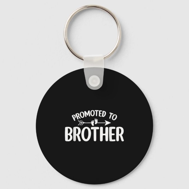 Promoted To Brother Funny Pregnancy Announcement B Key Ring (Front)