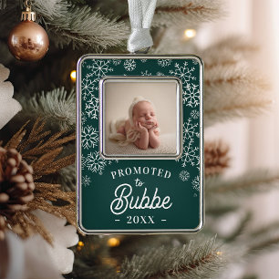 Promoted to Bubbe Baby Photo Grandma Silver Plated Framed Ornament