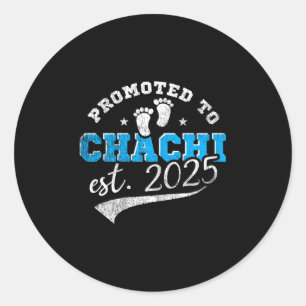 Promoted To Chachi 2025 New Indian Aunt Vintage Classic Round Sticker