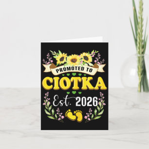 Promoted to Ciotka Aunt Est 2026 Sunflower Reveal Card