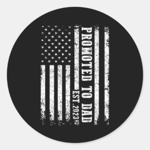 Promoted To Dad 2023 Funny Shirt For New Dad Classic Round Sticker