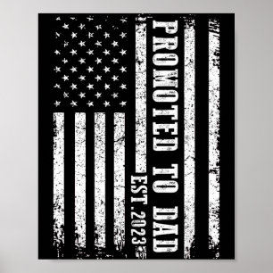 Promoted To Dad 2023 Funny Shirt For New Dad  Poster