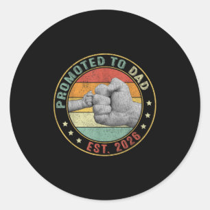 Promoted To Dad 2026 Expecting Baby Fist Bump Funn Classic Round Sticker
