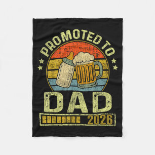 Promoted To Dad 2026 Expecting Baby Funny Soon To  Fleece Blanket