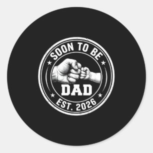 Promoted to dad 2026 vintage pregnancy classic round sticker