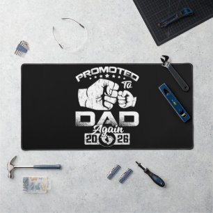 Promoted To Dad Again Est 2026 Desk Mat