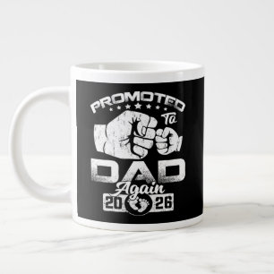 Promoted To Dad Again Est 2026 Large Coffee Mug