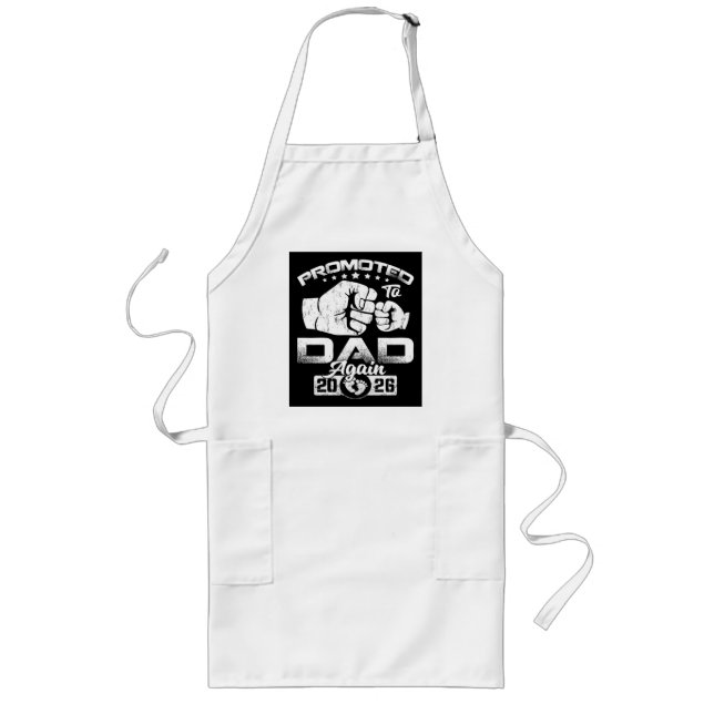 Promoted To Dad Again Est 2026 Long Apron (Front)