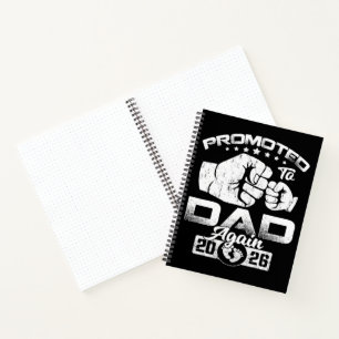 Promoted To Dad Again Est 2026 Notebook