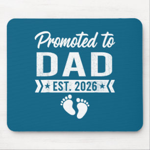 Promoted to dad est 2026 baby announcement mouse pad