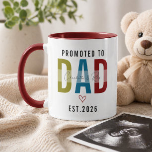 Promoted to Dad   Personalised First Father’s Day Mug