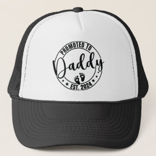 Promoted to Daddy 2024, Funny Humour New Dad Trucker Hat