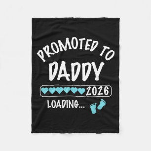 Promoted to Daddy 2026 Boy Baby Gender Reveal Fleece Blanket