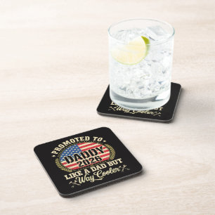 Promoted to Daddy 2026 Funny American Flag Coaster