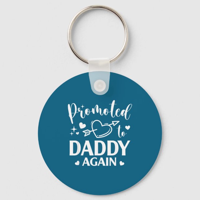 Promoted to daddy again heart arrow matching  key ring (Front)