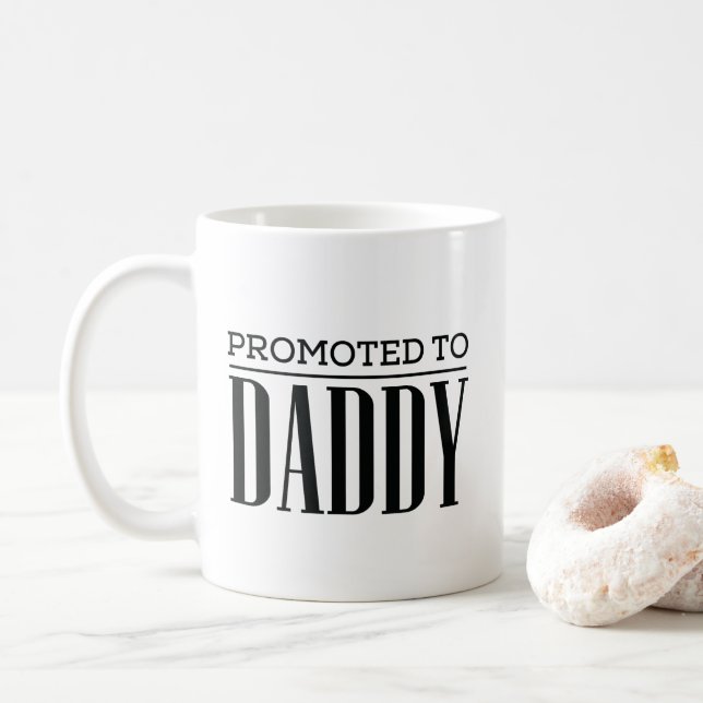 Promoted to Daddy Becoming a Dad Father's Day Coffee Mug (With Donut)