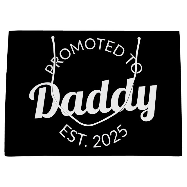 Promoted To Daddy Est. 2025 I Large Gift Bag (Front)