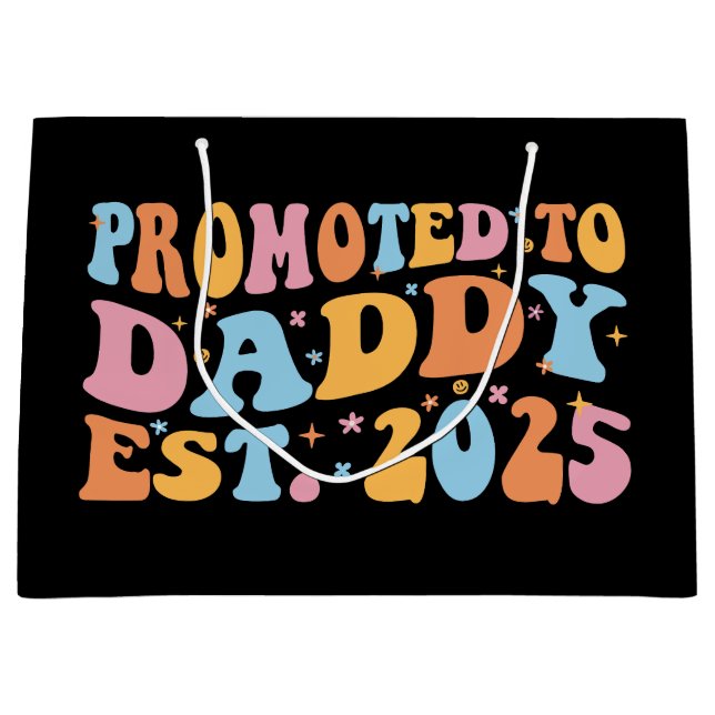 Promoted To Daddy Est. 2025 III Large Gift Bag (Front)