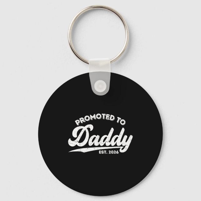 Promoted To Daddy Est 2026 Baby Announcement For N Key Ring (Front)