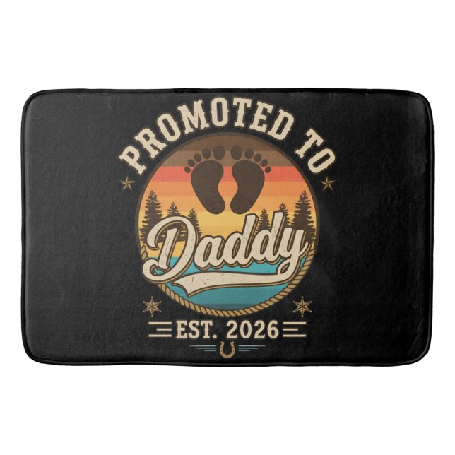 Promoted to Daddy Est 2026 Bath Mat (Front)